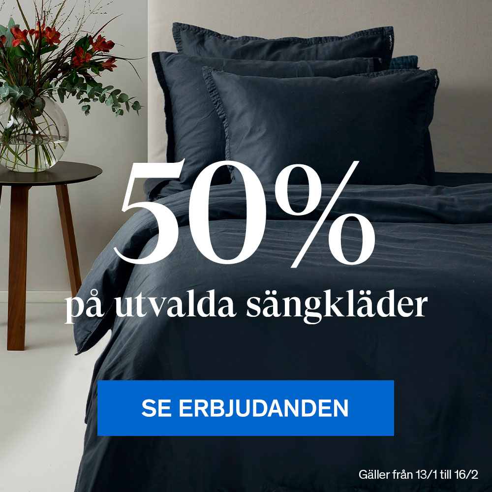 50% p&aring; utvalda s&auml;ngkl&auml;der.